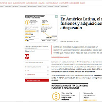 En Amrica Latina, el monto de las fusiones y adquisiciones cay 24% el ao pasado